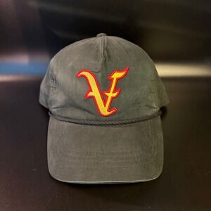 Volcom V Logo Embroidered Black Cotton‎ Blend Snapback Hat Mens OSFA Rare Sample